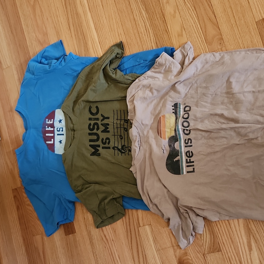 Lot of 3 Life is Good Mens Tees XXL